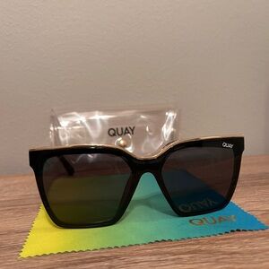 Quay Australia Level Up Black and Gold Sunglasses